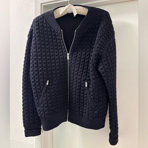 COS navy quilted knit bomber jacket Small